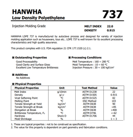 Hanwha LD737 LDPE Injection Grade