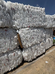 HDPE natural bottles with caps and labels