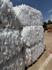 HDPE natural bottles with caps and labels